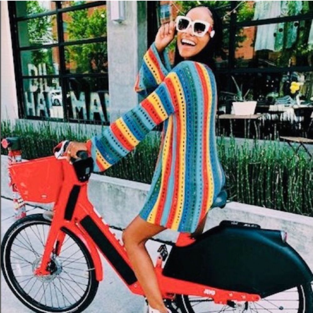 Show Me Your Mumu Cruz Sweater Rainbow Tropic Knit Size Medium - Picture 4 of 13